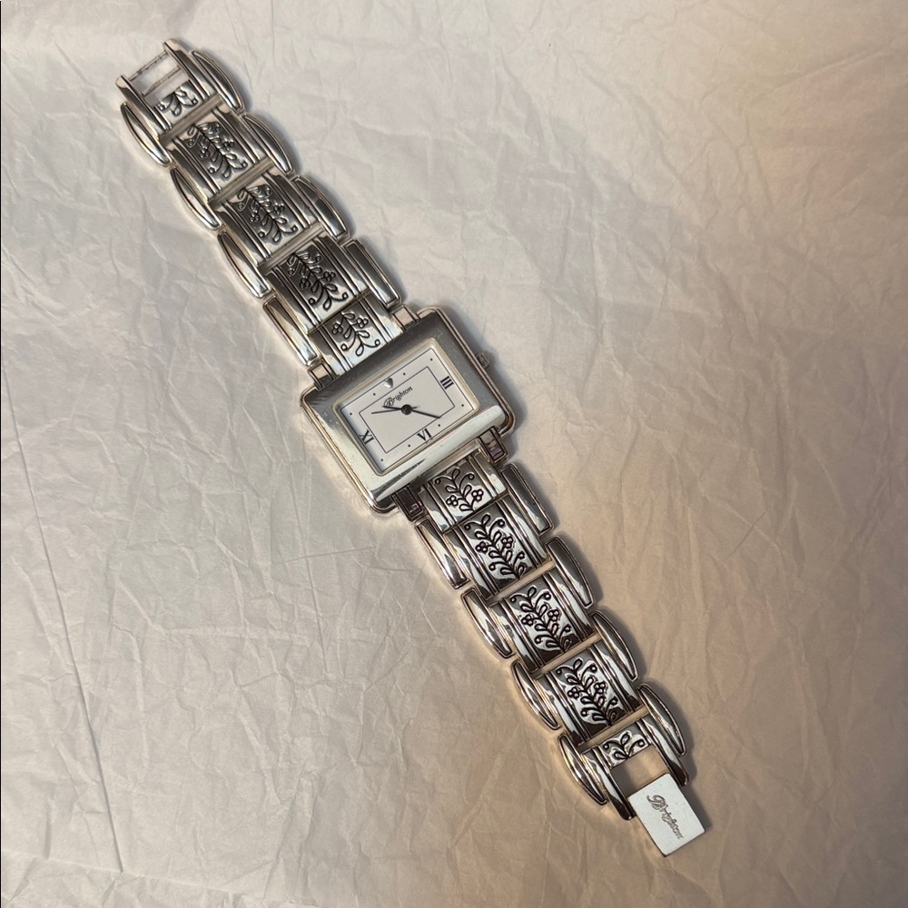 Brighton Silver Watch with Black Accents